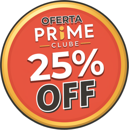 Selo vermelho Oferta Prime Clube 25% OFF