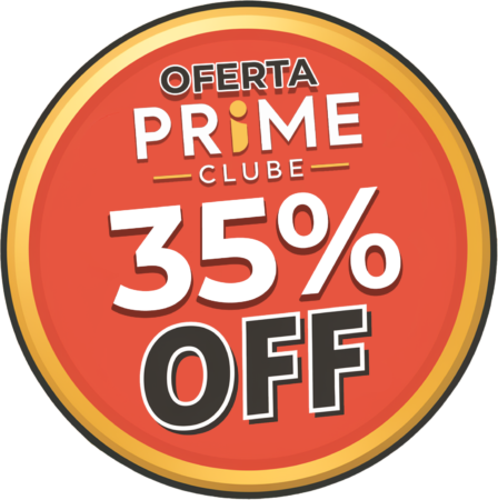 Selo vermelho Oferta Prime Clube 35% OFF